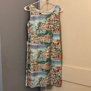 Talbots 2P scenic shoreline shift dress